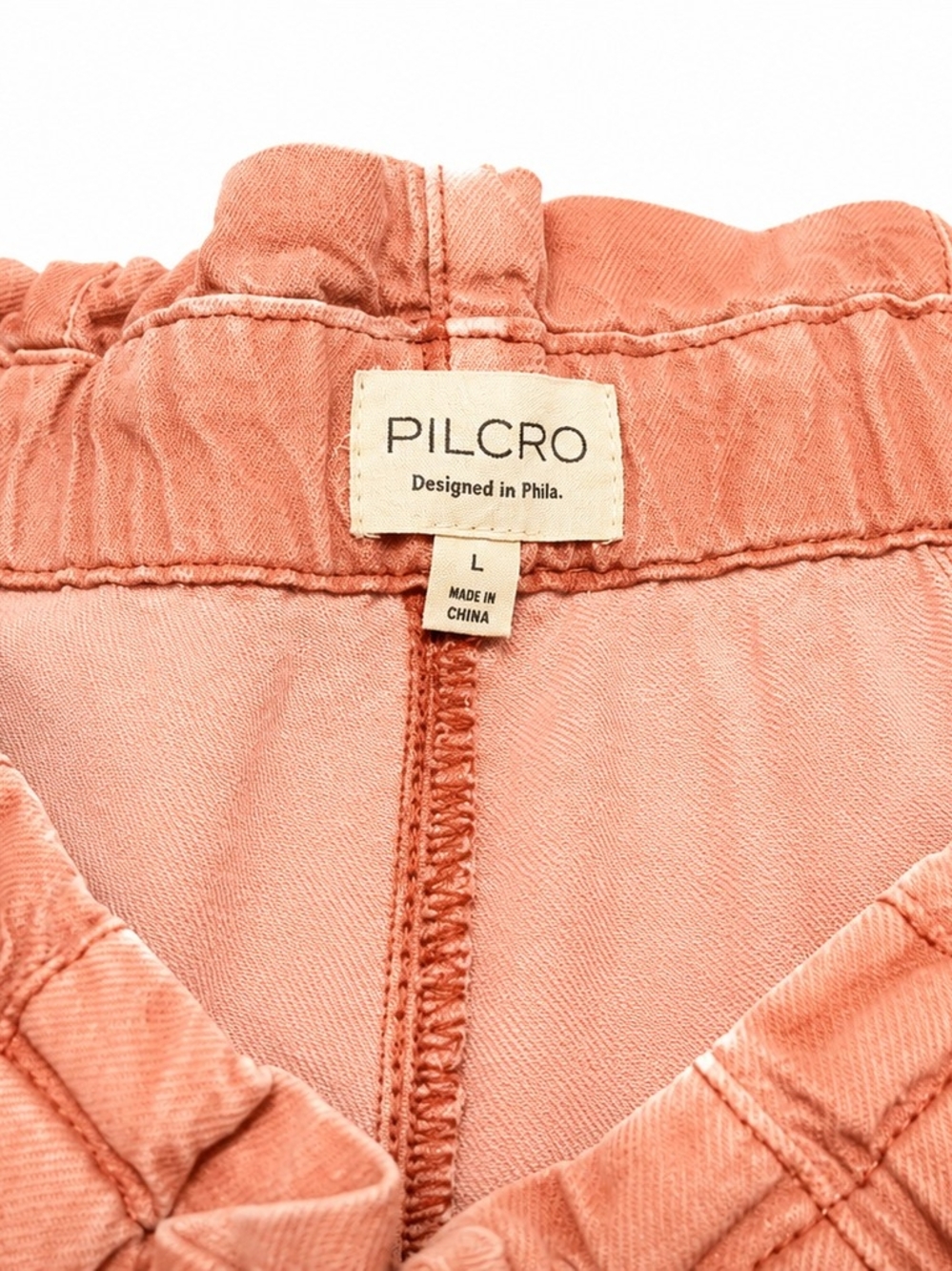 Pilcro Anthropologie Pink Peach Wide Leg Culottes Paperbag Crop Pants L - Picture 6 of 11